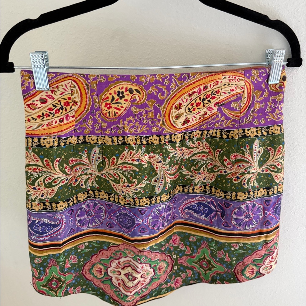 Zara Multicolor Paisley Mini Skirt